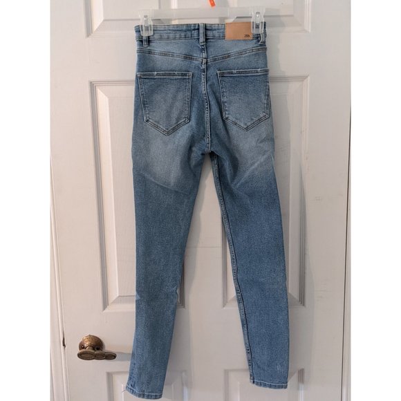 Zara vintage wash destroyed skinny jeans, size 4 - Picture 4 of 5